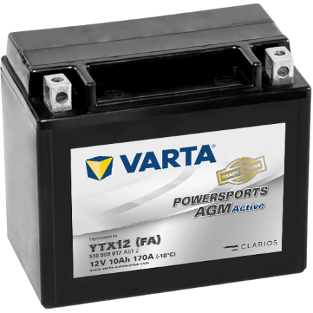 Batterie Moto VARTA YTX12 (FA) 12V 10Ah 170A