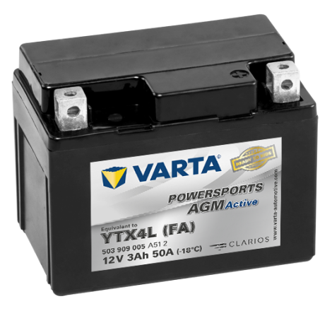 Batterie Moto VARTA YTX4L (FA) 12V 3Ah 50A