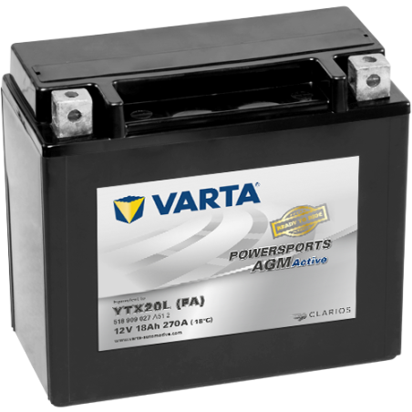 Batterie Moto VARTA YTX20L (FA) 12V 18Ah 270A