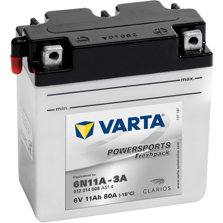 Batterie Moto VARTA 6N11A-3A 6V 11Ah 80A