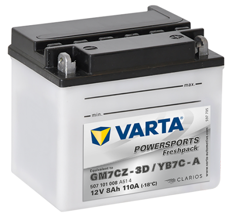 Batterie Moto VARTA GM7CZ-3D/YB7C-A 12V 8Ah 110A